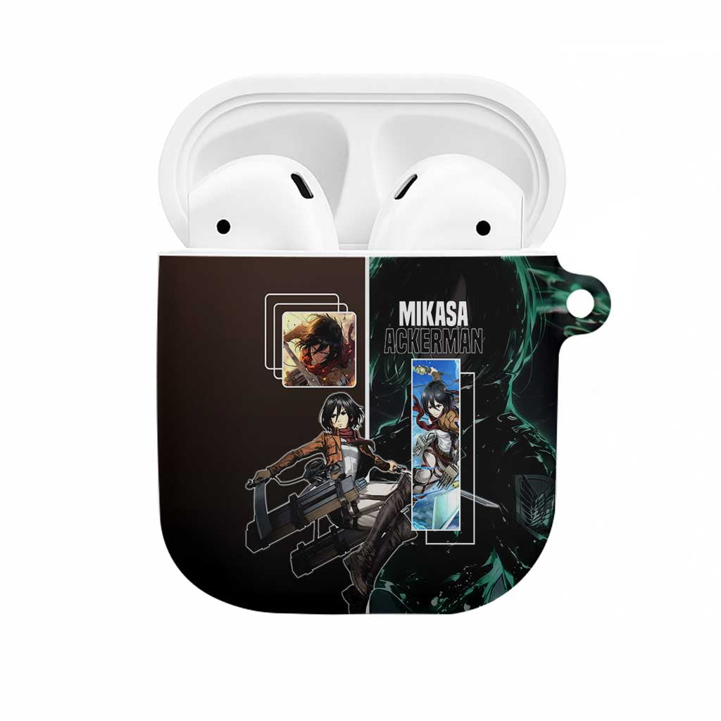 Mikasa Ackerman from Attack on Titan AirPods Case with Sword and Action Pose Design - The Mazicc