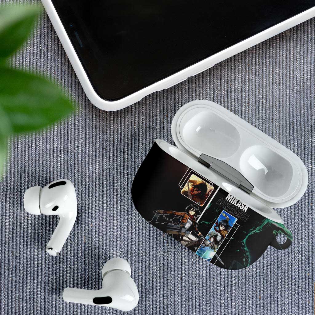 Mikasa Ackerman from Attack on Titan AirPods Case with Sword and Action Pose Design - The Mazicc