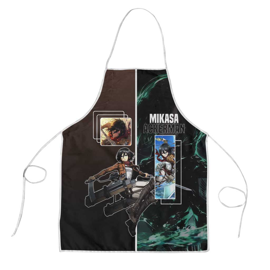 Mikasa Ackerman from Attack on Titan Apron with Sword and Action Pose Design - The Mazicc