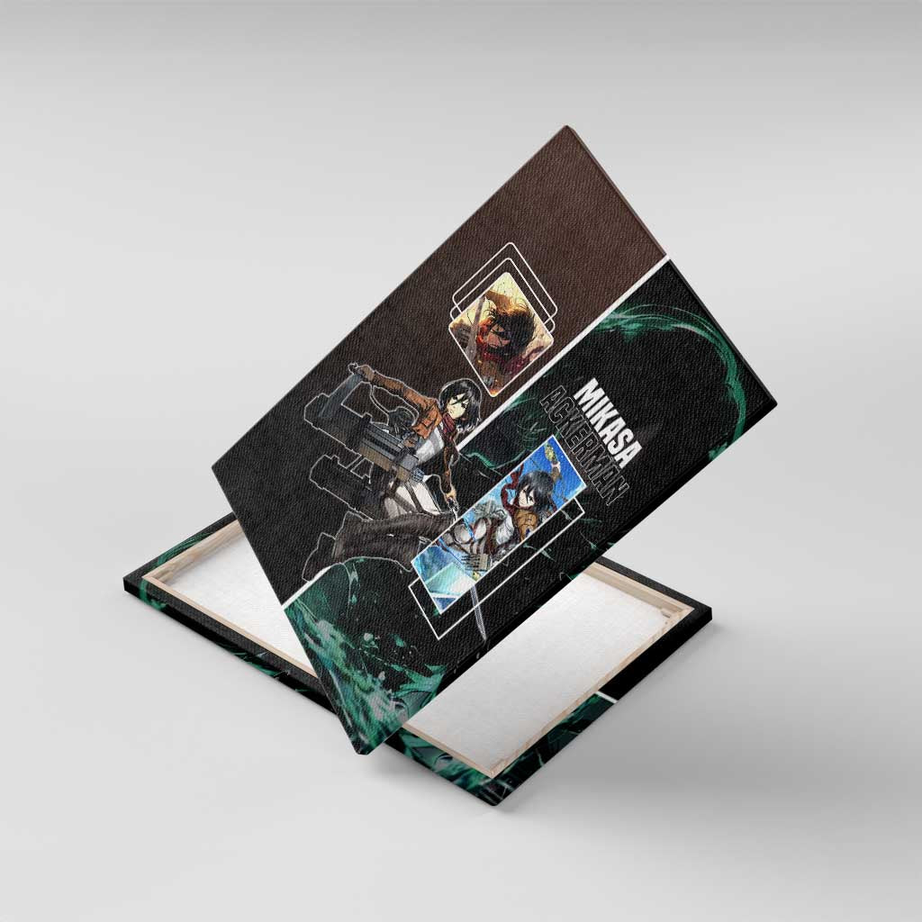 Mikasa Ackerman from Attack on Titan Canvas Wall Art with Sword and Action Pose Design - The Mazicc