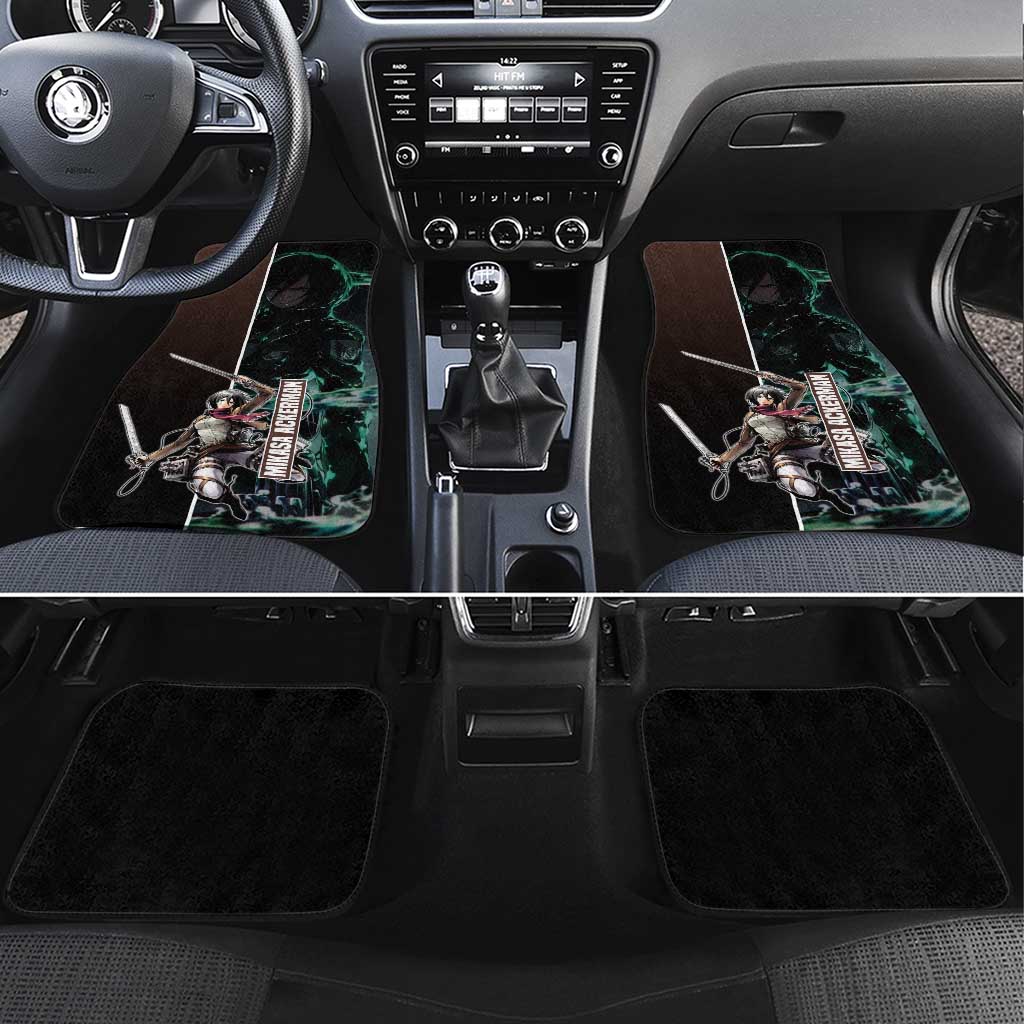 Mikasa Ackerman from Attack on Titan Car Mats with Sword and Action Pose Design - The Mazicc