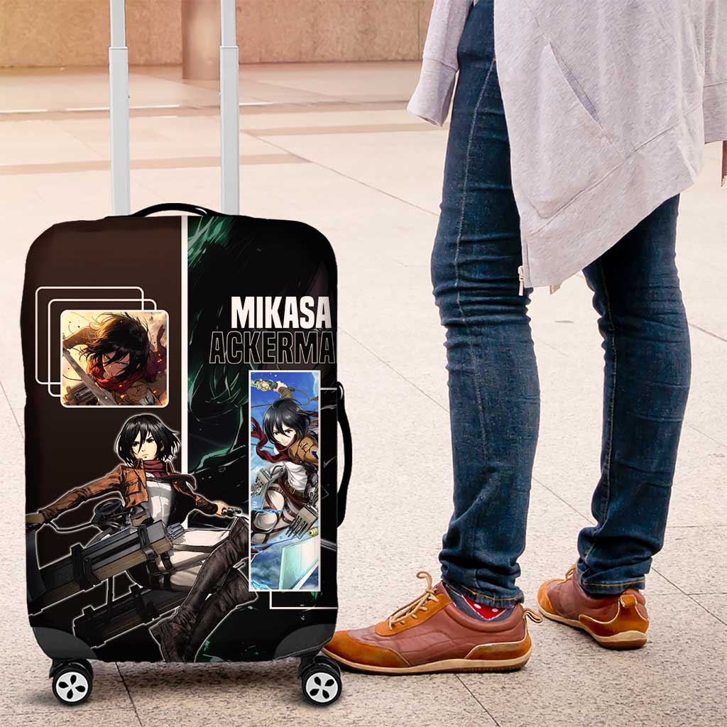 Mikasa Ackerman from Attack on Titan Luggage Cover with Sword and Action Pose Design - The Mazicc