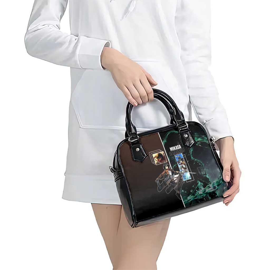 Mikasa Ackerman from Attack on Titan Shoulder Handbag with Sword and Action Pose Design - The Mazicc