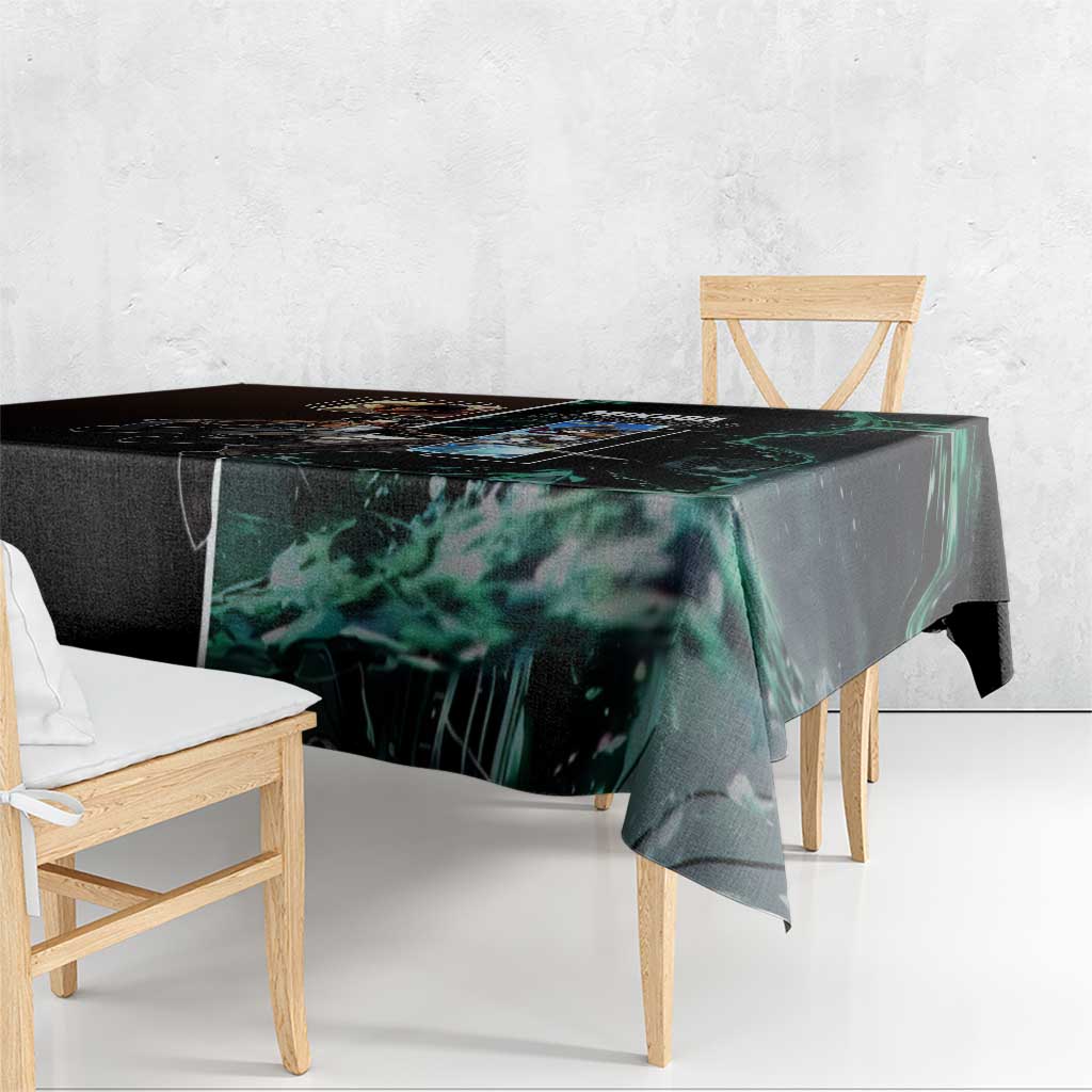 Mikasa Ackerman from Attack on Titan Tablecloth with Sword and Action Pose Design - The Mazicc