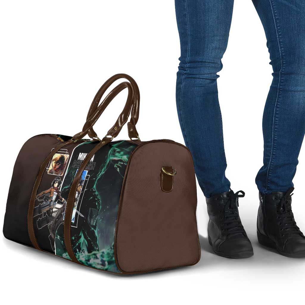 Mikasa Ackerman from Attack on Titan Travel Bag with Sword and Action Pose Design - The Mazicc