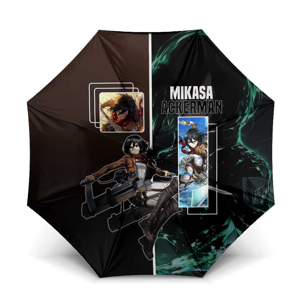 Mikasa Ackerman from Attack on Titan Umbrella with Sword and Action Pose Design - The Mazicc