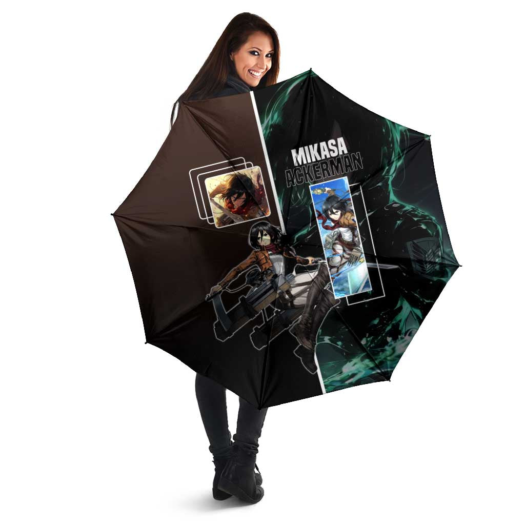 Mikasa Ackerman from Attack on Titan Umbrella with Sword and Action Pose Design - The Mazicc