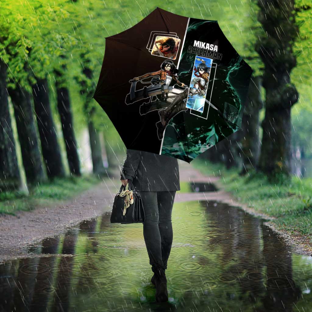 Mikasa Ackerman from Attack on Titan Umbrella with Sword and Action Pose Design - The Mazicc