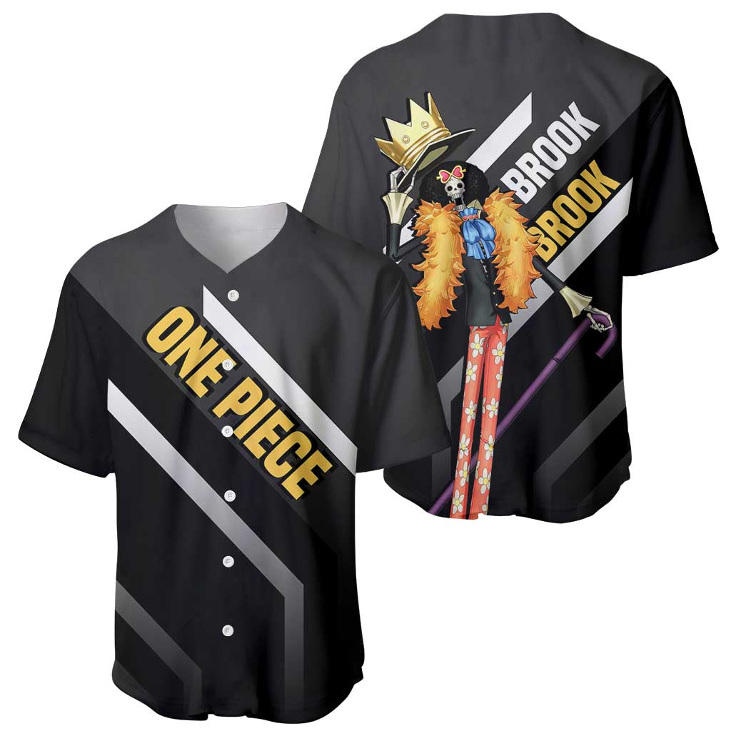Brook One Piece Baseball Jersey with Skeleton Musician Pose and Stylish Design - The Mazicc