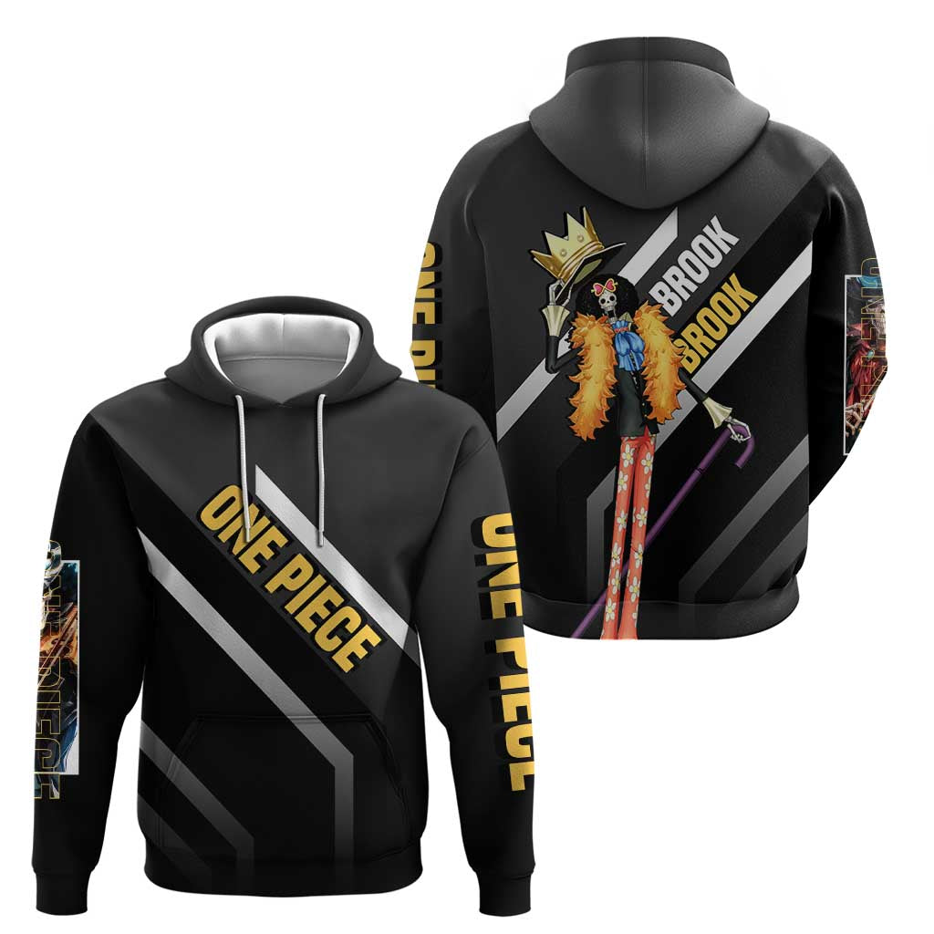 Brook One Piece Hoodie with Skeleton Musician Pose and Stylish Design - The Mazicc