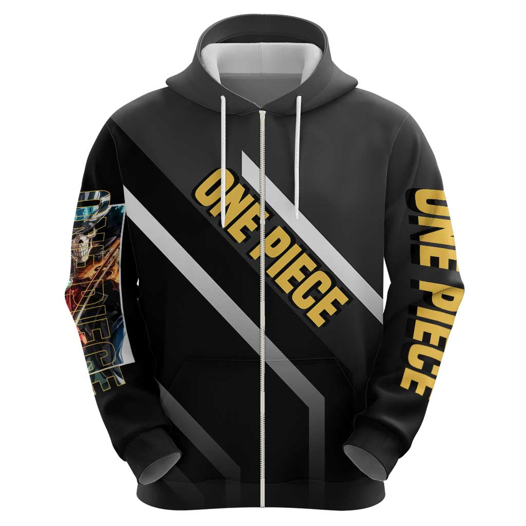 Brook One Piece Hoodie with Skeleton Musician Pose and Stylish Design - The Mazicc