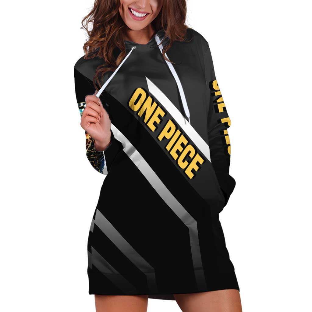 Brook One Piece Hoodie Dress with Skeleton Musician Pose and Stylish Design - The Mazicc
