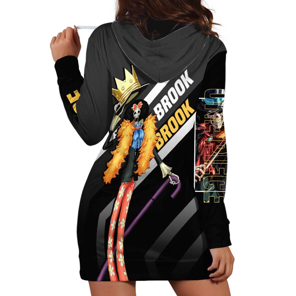 Brook One Piece Hoodie Dress with Skeleton Musician Pose and Stylish Design - The Mazicc