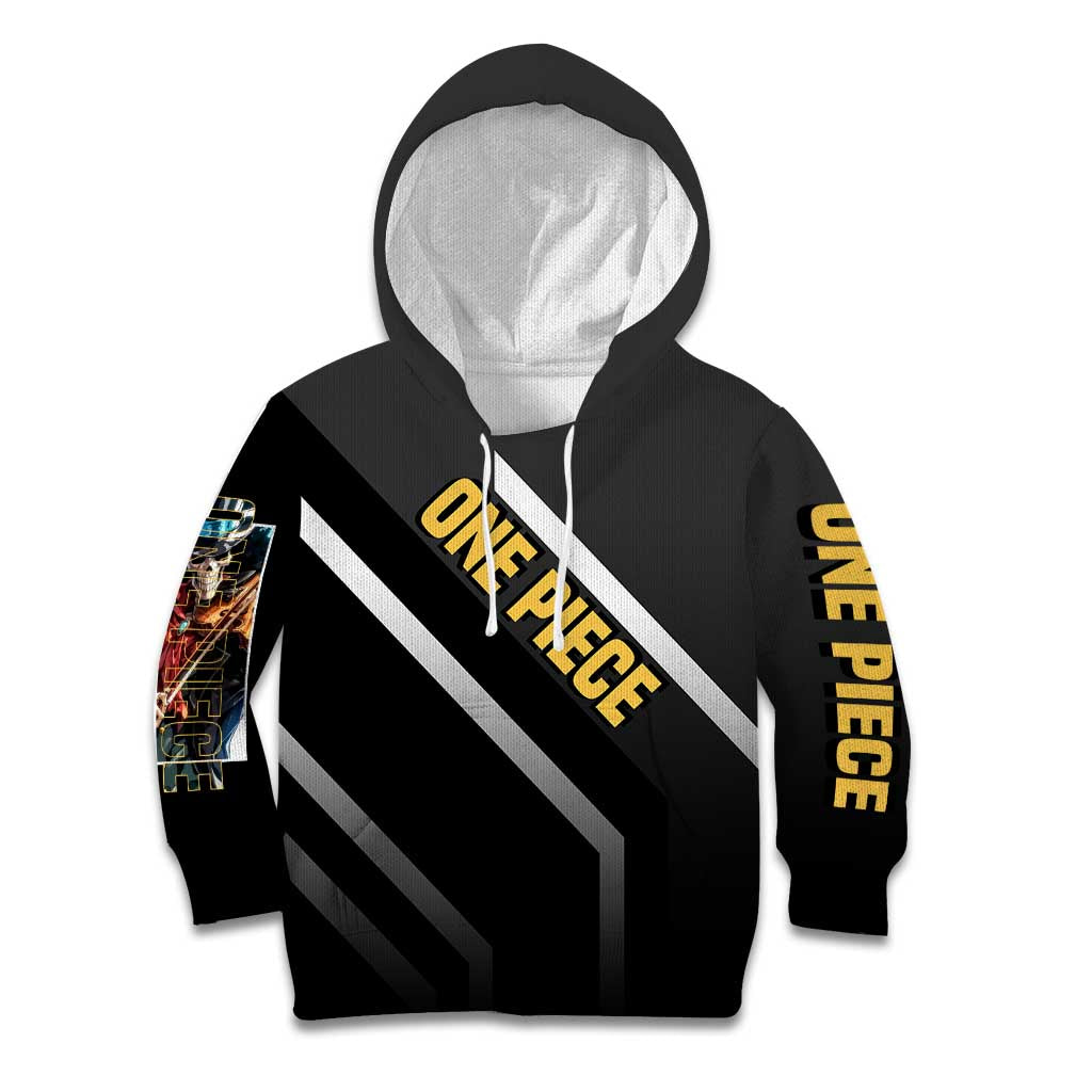 Brook One Piece Kid Hoodie with Skeleton Musician Pose and Stylish Design - The Mazicc