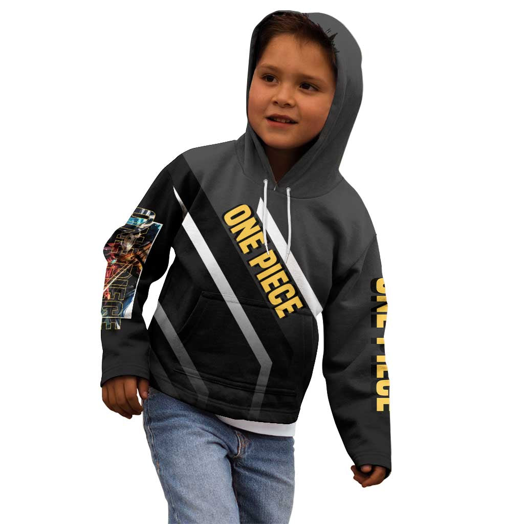 Brook One Piece Kid Hoodie with Skeleton Musician Pose and Stylish Design - The Mazicc