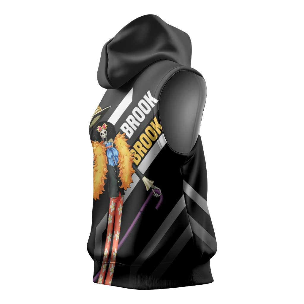 Brook One Piece Sleeveless Hoodie with Skeleton Musician Pose and Stylish Design - The Mazicc