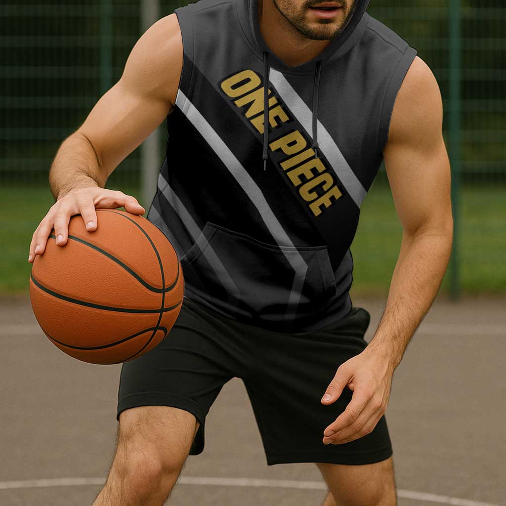 Brook One Piece Sleeveless Hoodie with Skeleton Musician Pose and Stylish Design - The Mazicc
