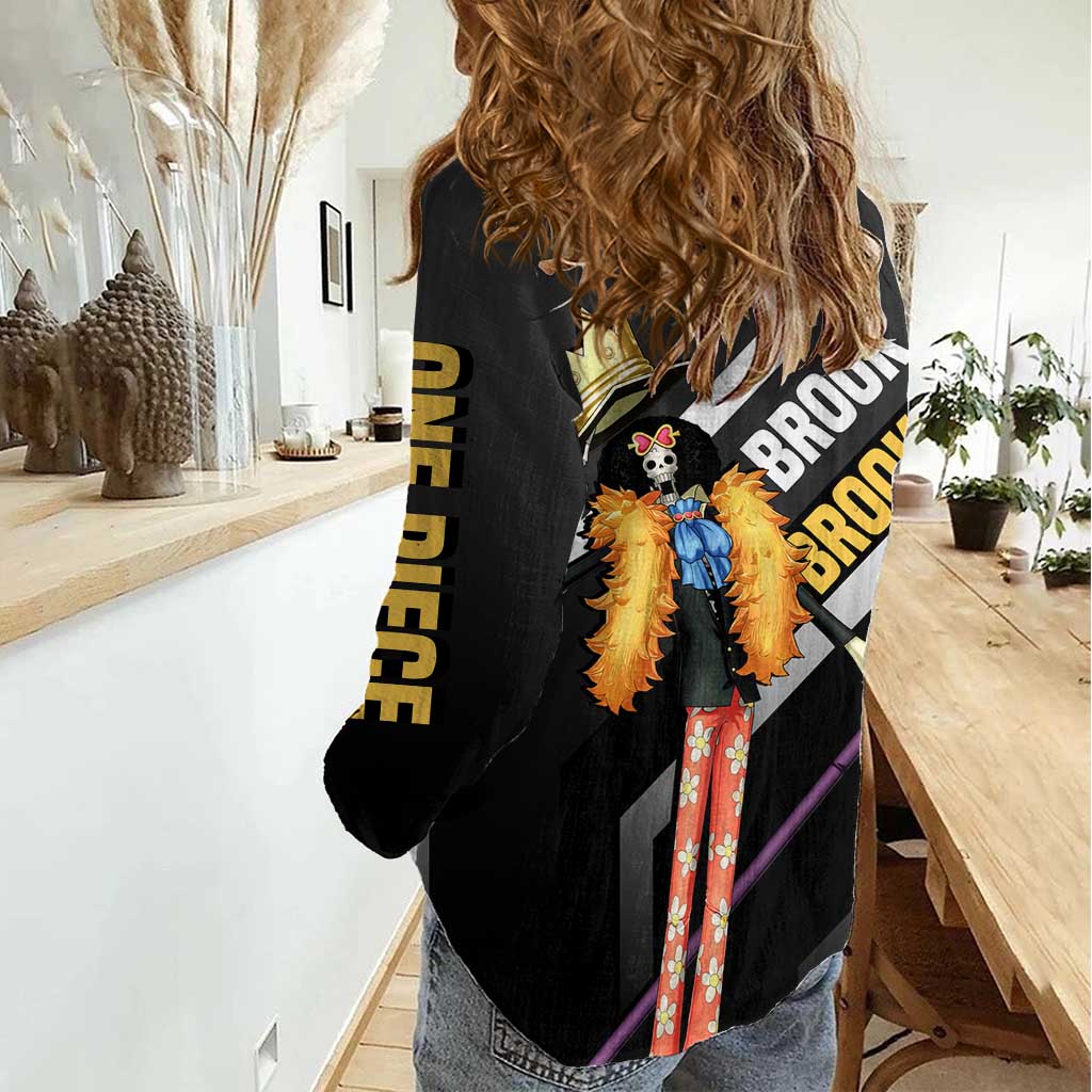 Brook One Piece Women Casual Shirt with Skeleton Musician Pose and Stylish Design - The Mazicc