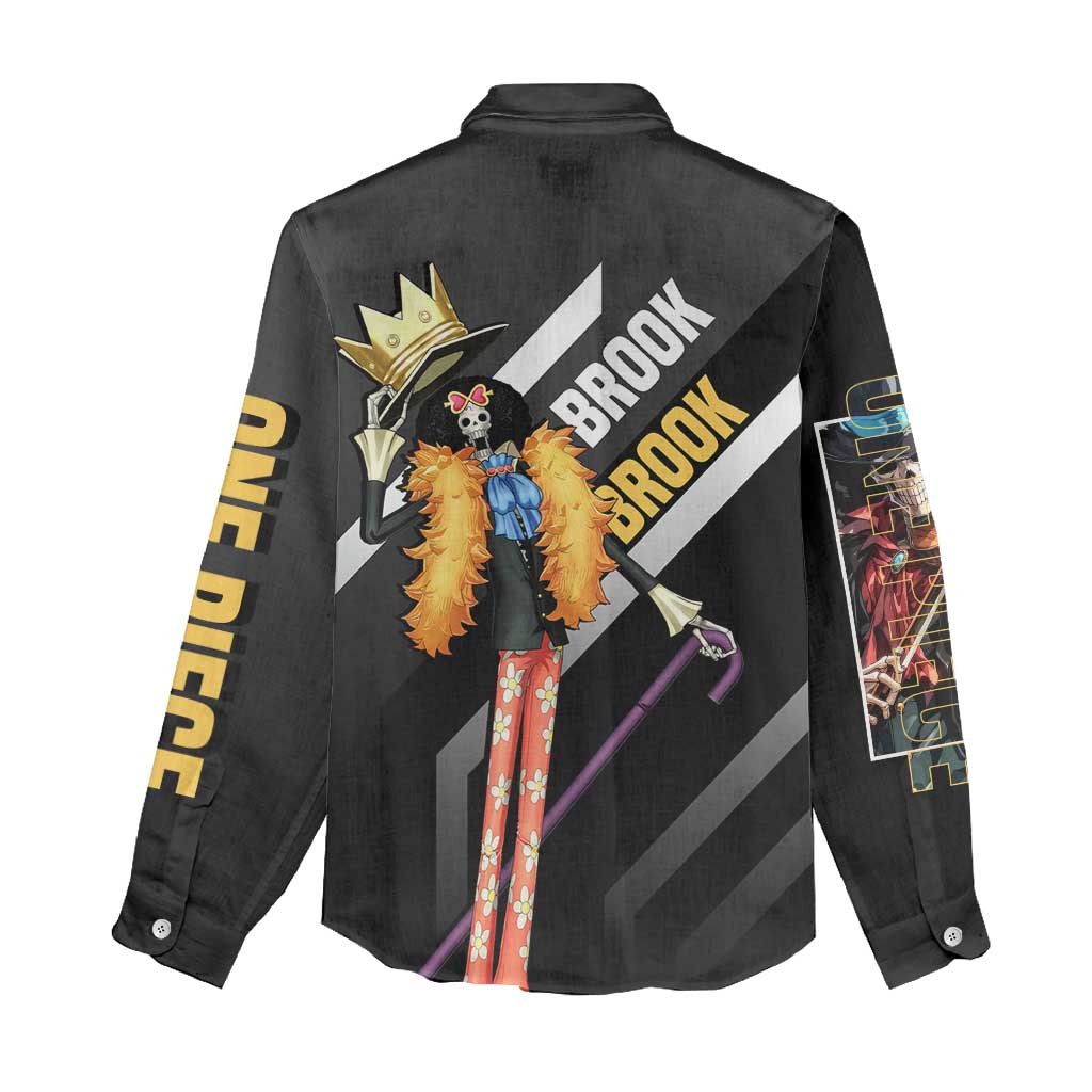 Brook One Piece Women Casual Shirt with Skeleton Musician Pose and Stylish Design - The Mazicc