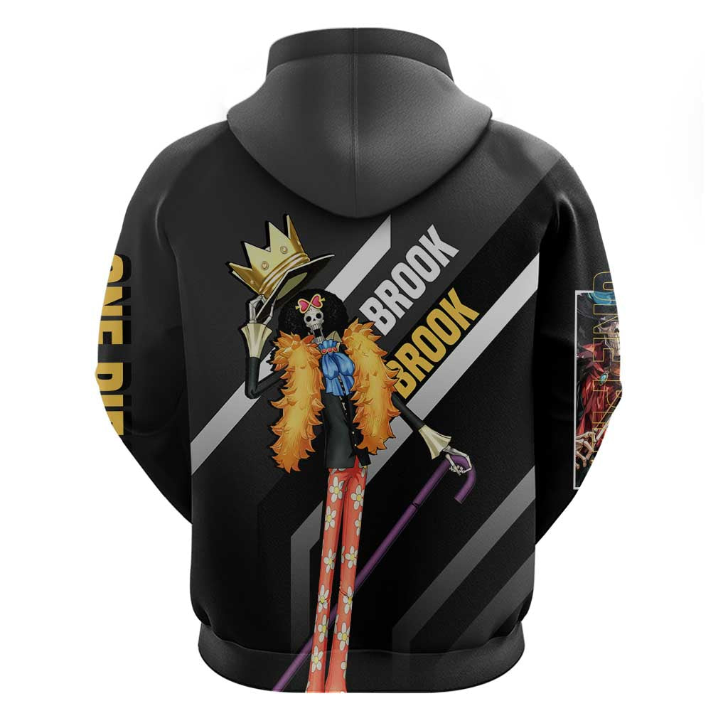 Brook One Piece Zip Hoodie with Skeleton Musician Pose and Stylish Design - The Mazicc