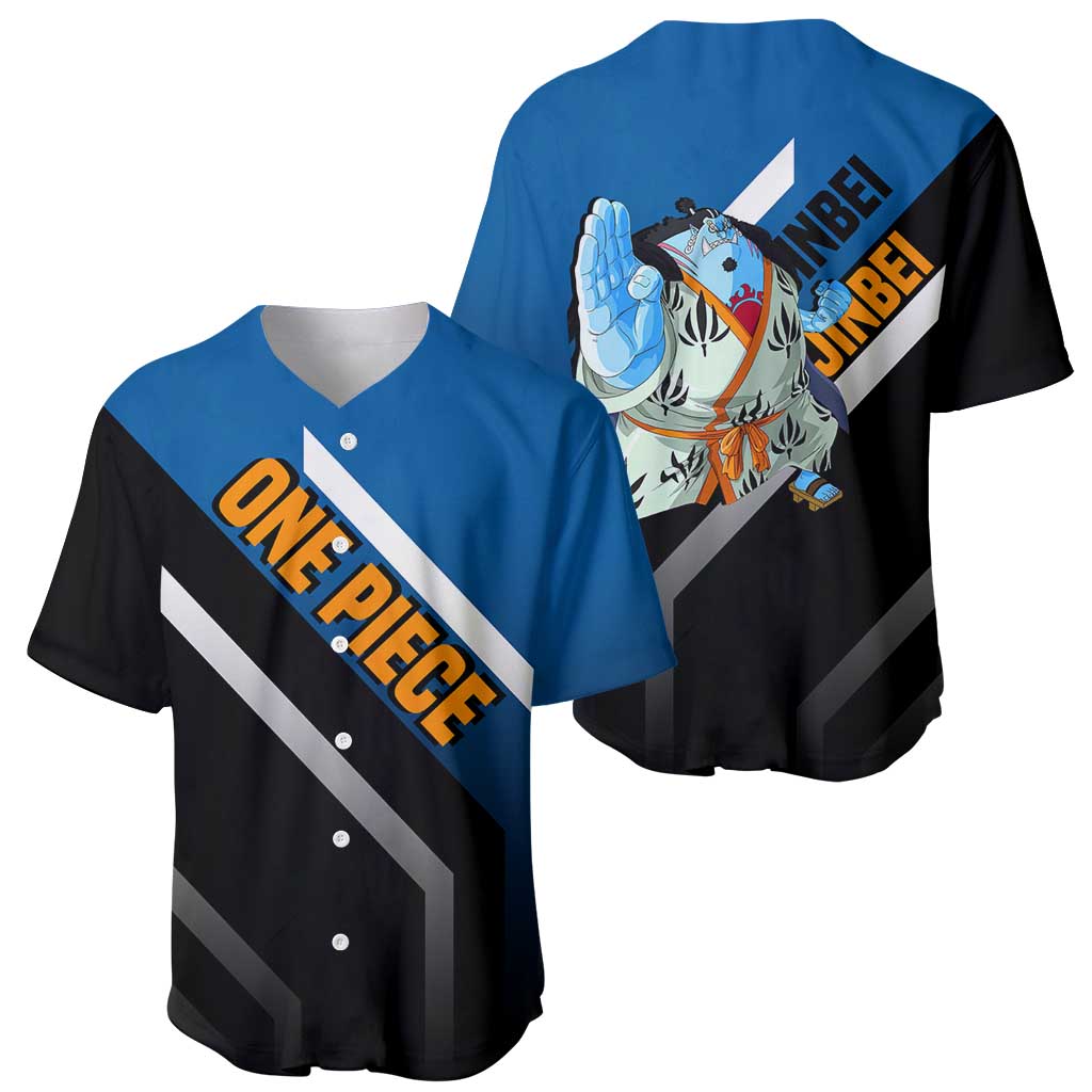 Jinbei One Piece Baseball Jersey with Fish-Man Warrior Pose and Ocean-Inspired Design - The Mazicc
