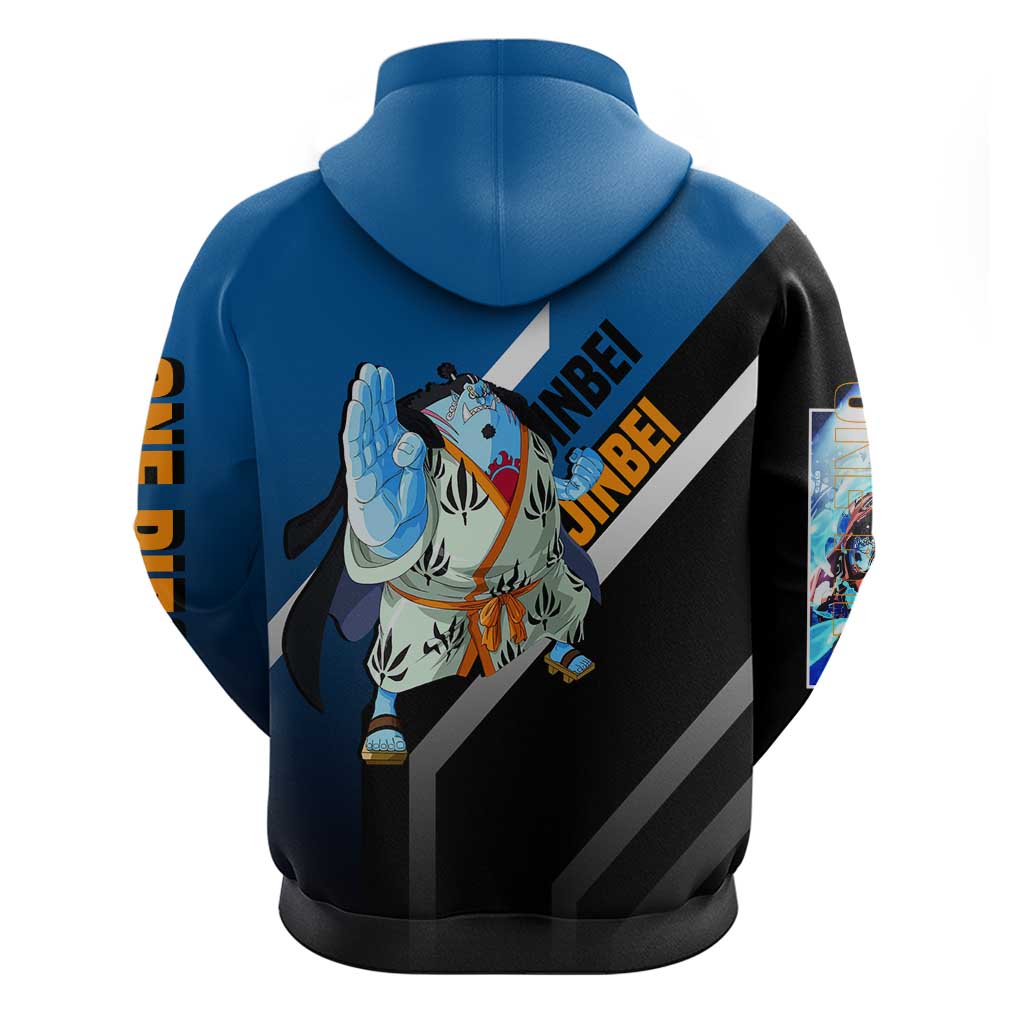 Jinbei One Piece Hoodie with Fish-Man Warrior Pose and Ocean-Inspired Design - The Mazicc