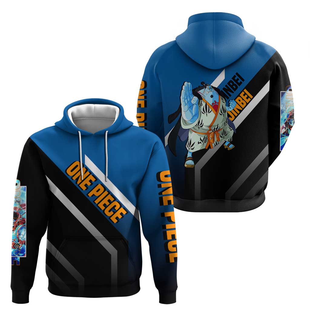 Jinbei One Piece Hoodie with Fish-Man Warrior Pose and Ocean-Inspired Design - The Mazicc