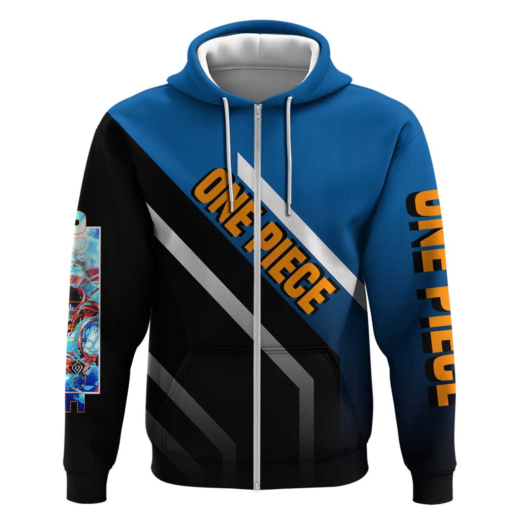Jinbei One Piece Hoodie with Fish-Man Warrior Pose and Ocean-Inspired Design - The Mazicc