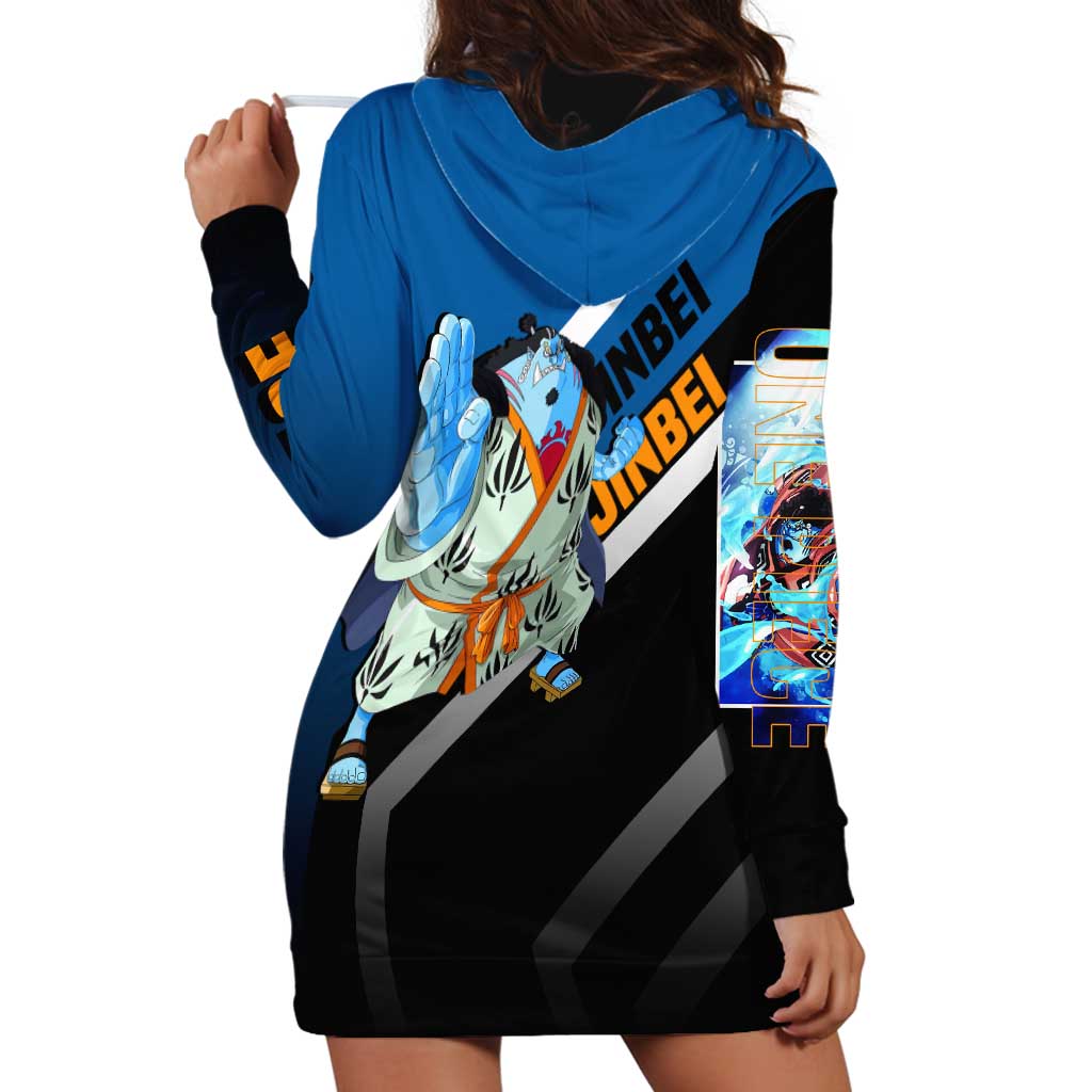 Jinbei One Piece Hoodie Dress with Fish-Man Warrior Pose and Ocean-Inspired Design - The Mazicc