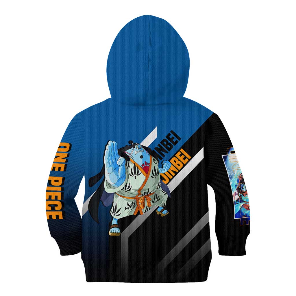 Jinbei One Piece Kid Hoodie with Fish-Man Warrior Pose and Ocean-Inspired Design - The Mazicc