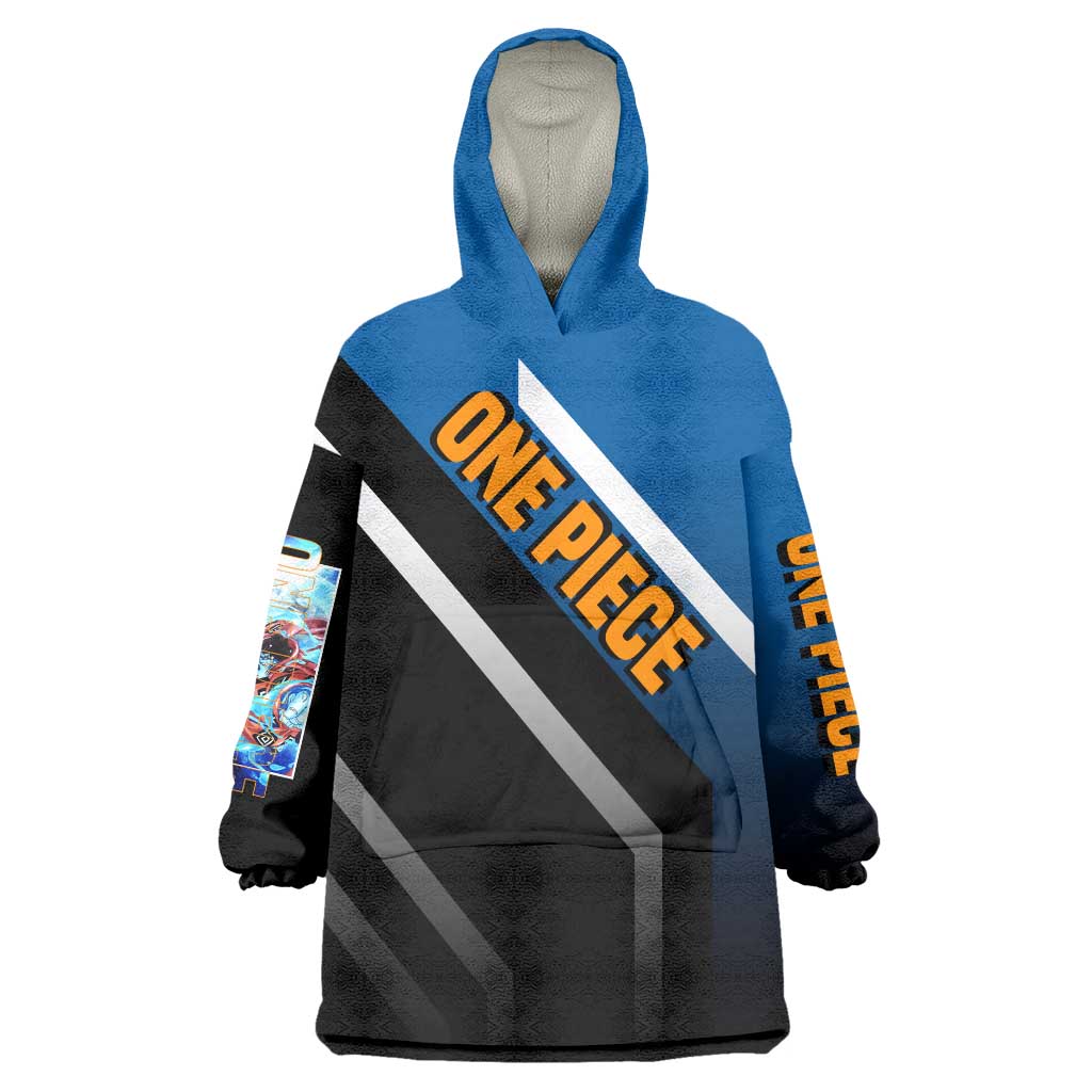 Jinbei One Piece Wearable Blanket Hoodie with Fish-Man Warrior Pose and Ocean-Inspired Design - The Mazicc
