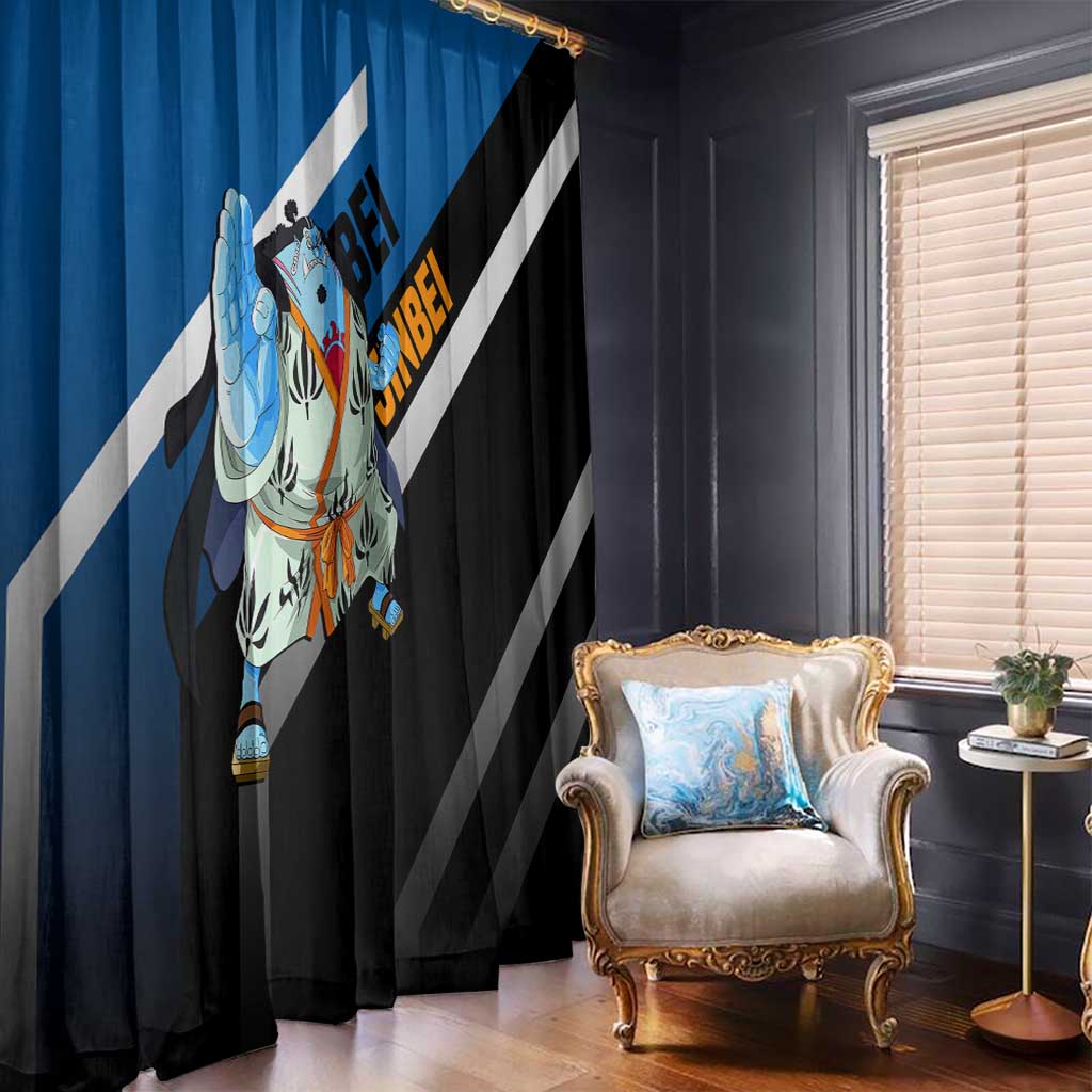 Jinbei One Piece Window Curtain with Fish-Man Warrior Pose and Ocean-Inspired Design - The Mazicc