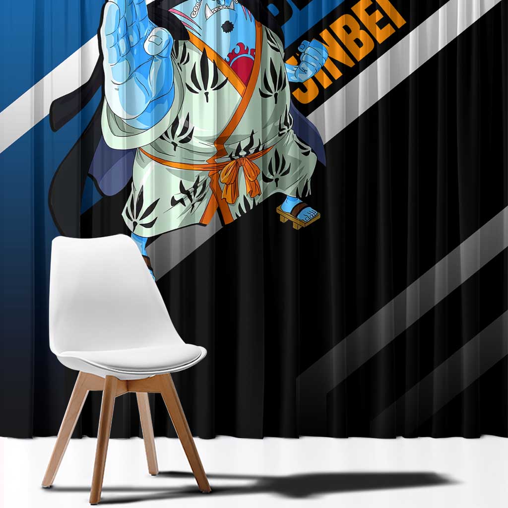Jinbei One Piece Window Curtain with Fish-Man Warrior Pose and Ocean-Inspired Design - The Mazicc