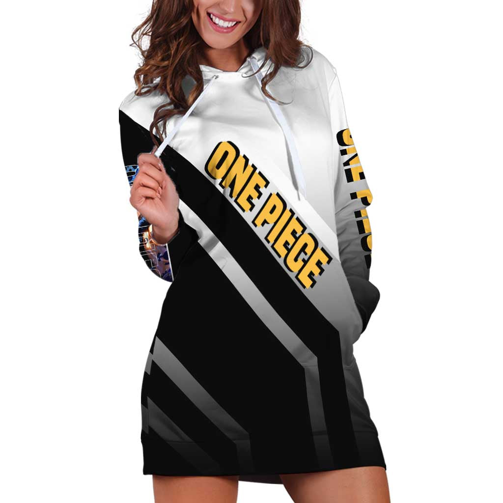 Trafalgar D. Law One Piece Hoodie Dress with Sword and Strategic Battle Pose Design - The Mazicc