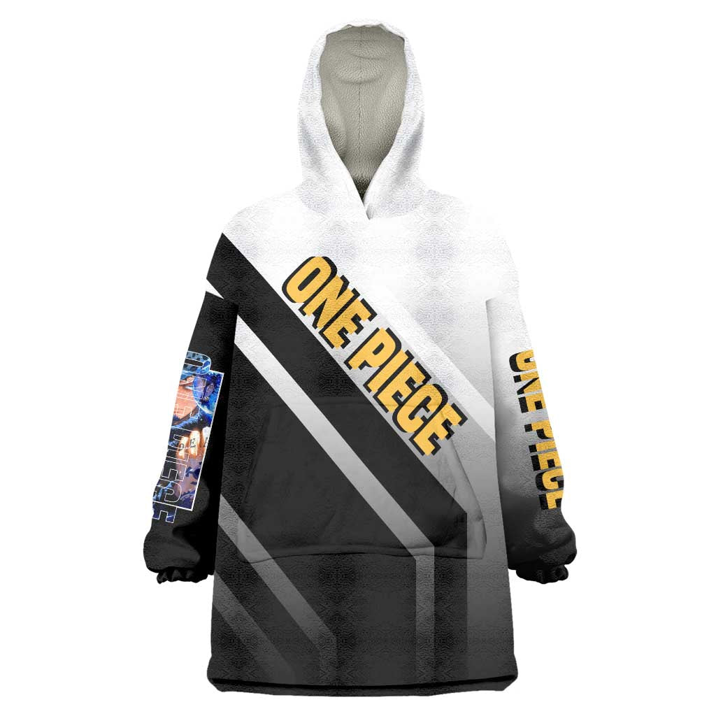 Trafalgar D. Law One Piece Wearable Blanket Hoodie with Sword and Strategic Battle Pose Design - The Mazicc