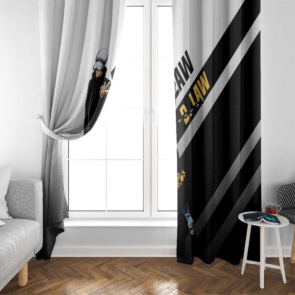 Trafalgar D. Law One Piece Window Curtain with Sword and Strategic Battle Pose Design - The Mazicc