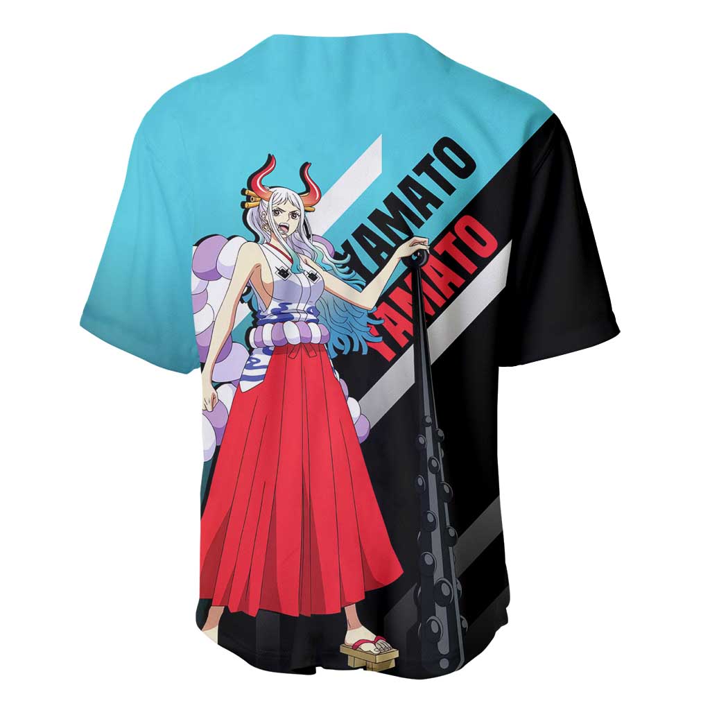Yamato One Piece Baseball Jersey with Fierce Battle Pose and Energetic Design - The Mazicc