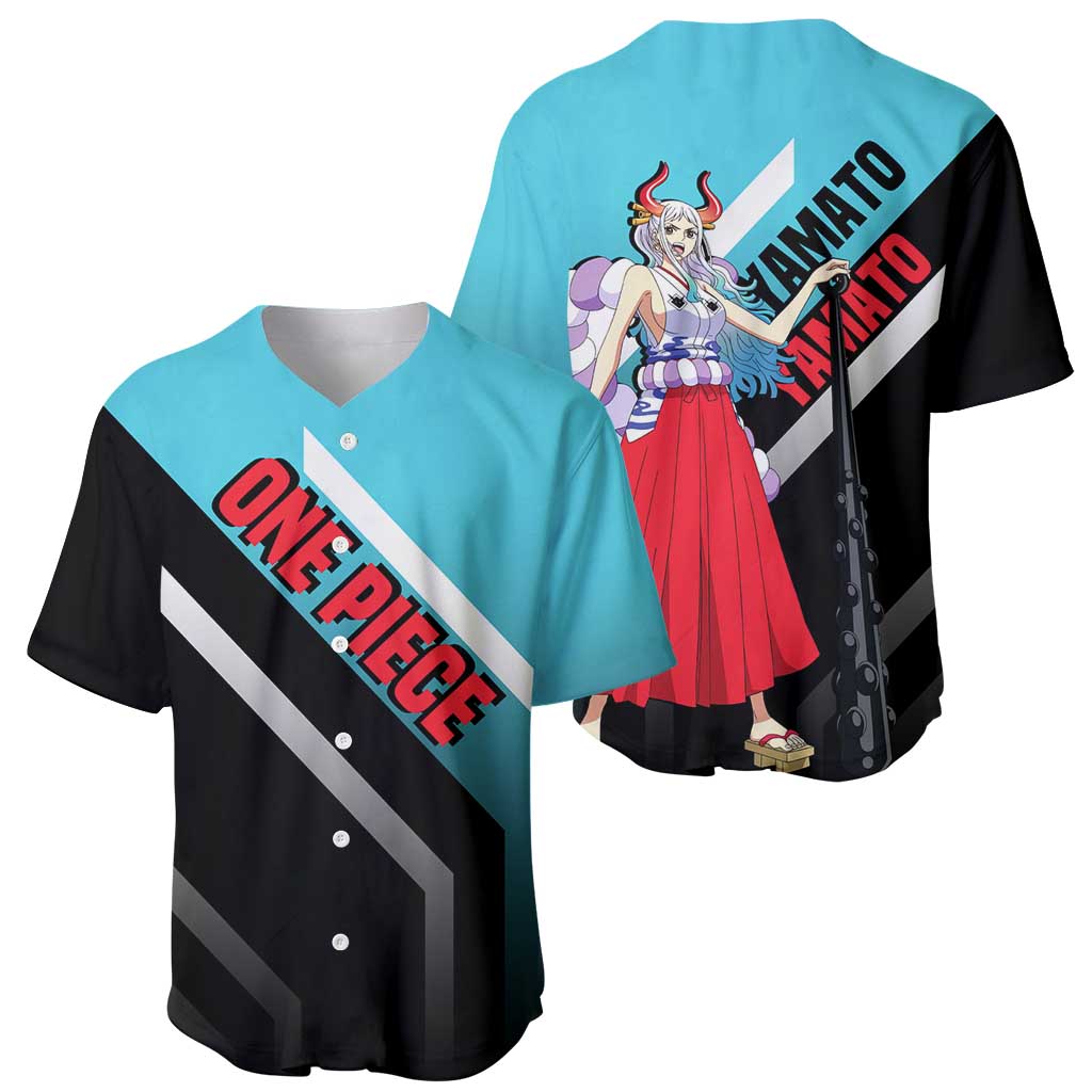 Yamato One Piece Baseball Jersey with Fierce Battle Pose and Energetic Design - The Mazicc