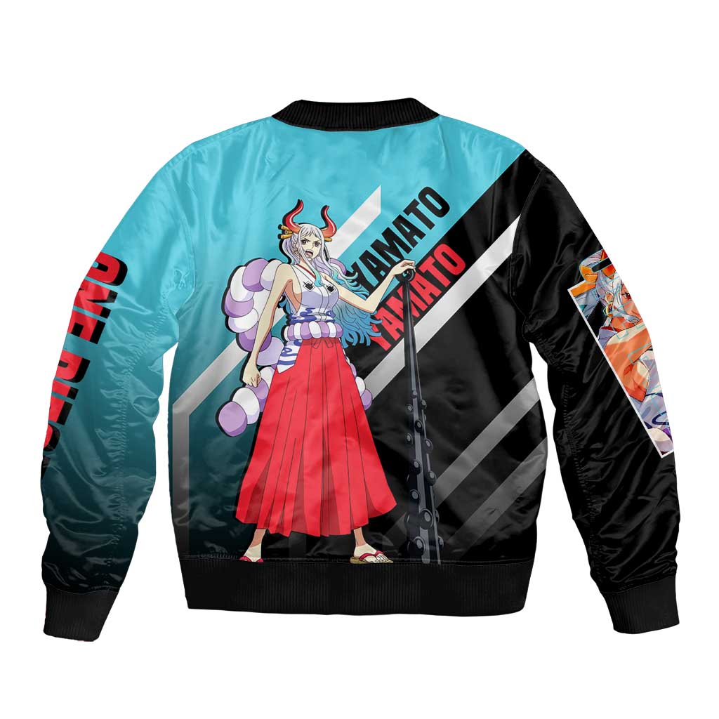 Yamato One Piece Bomber Jacket with Fierce Battle Pose and Energetic Design - The Mazicc