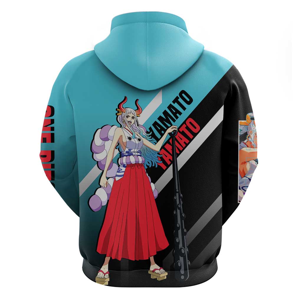 Yamato One Piece Hoodie with Fierce Battle Pose and Energetic Design - The Mazicc