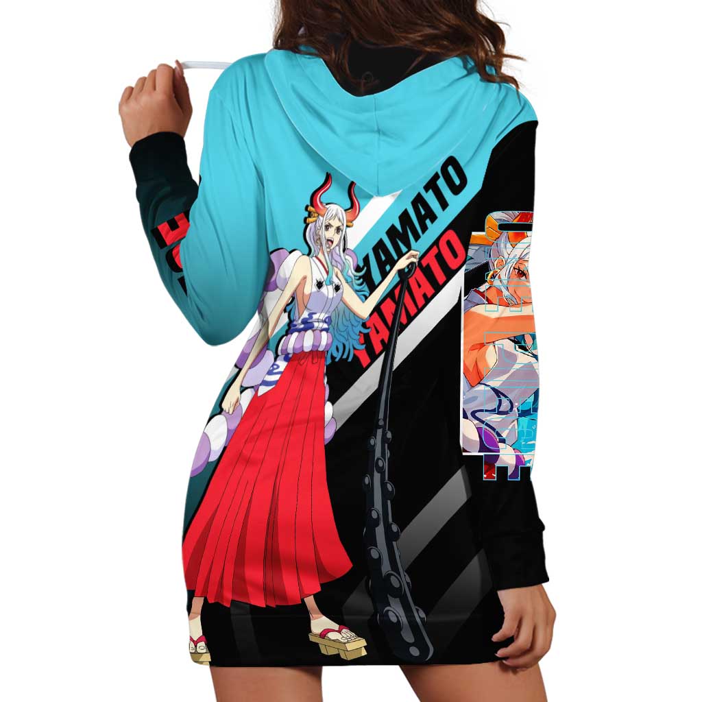 Yamato One Piece Hoodie Dress with Fierce Battle Pose and Energetic Design - The Mazicc