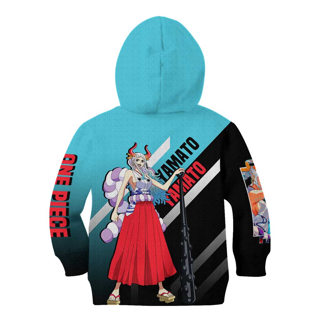 Yamato One Piece Kid Hoodie with Fierce Battle Pose and Energetic Design - The Mazicc