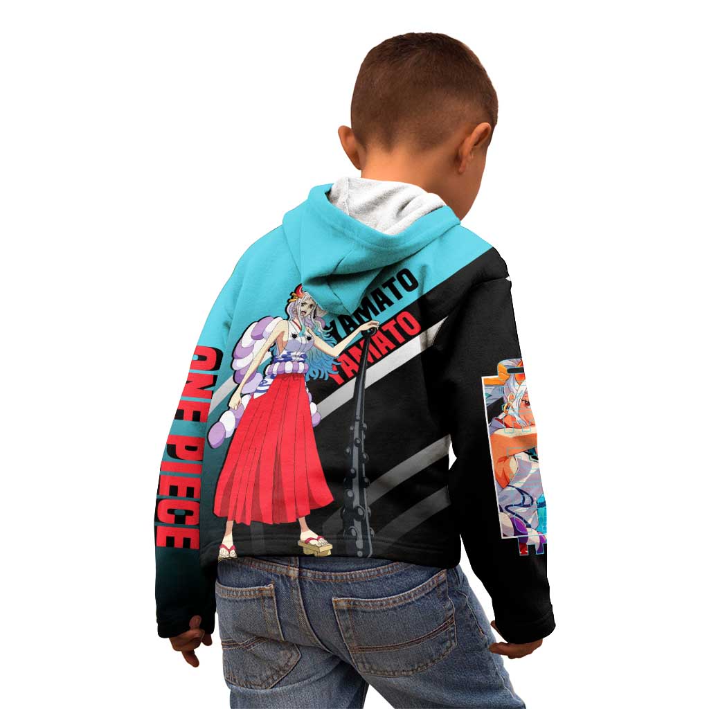 Yamato One Piece Kid Hoodie with Fierce Battle Pose and Energetic Design - The Mazicc