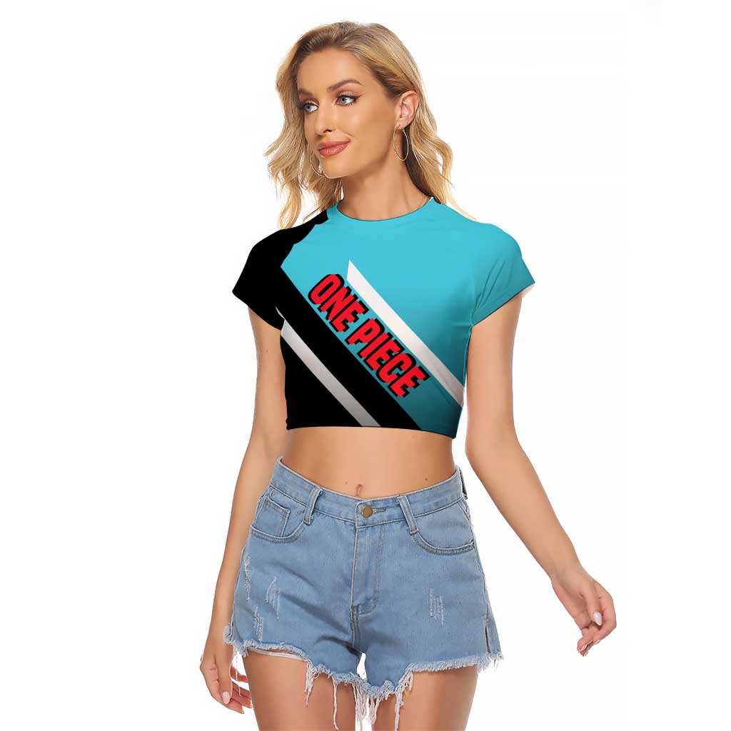 Yamato One Piece Raglan Cropped T Shirt with Fierce Battle Pose and Energetic Design - The Mazicc