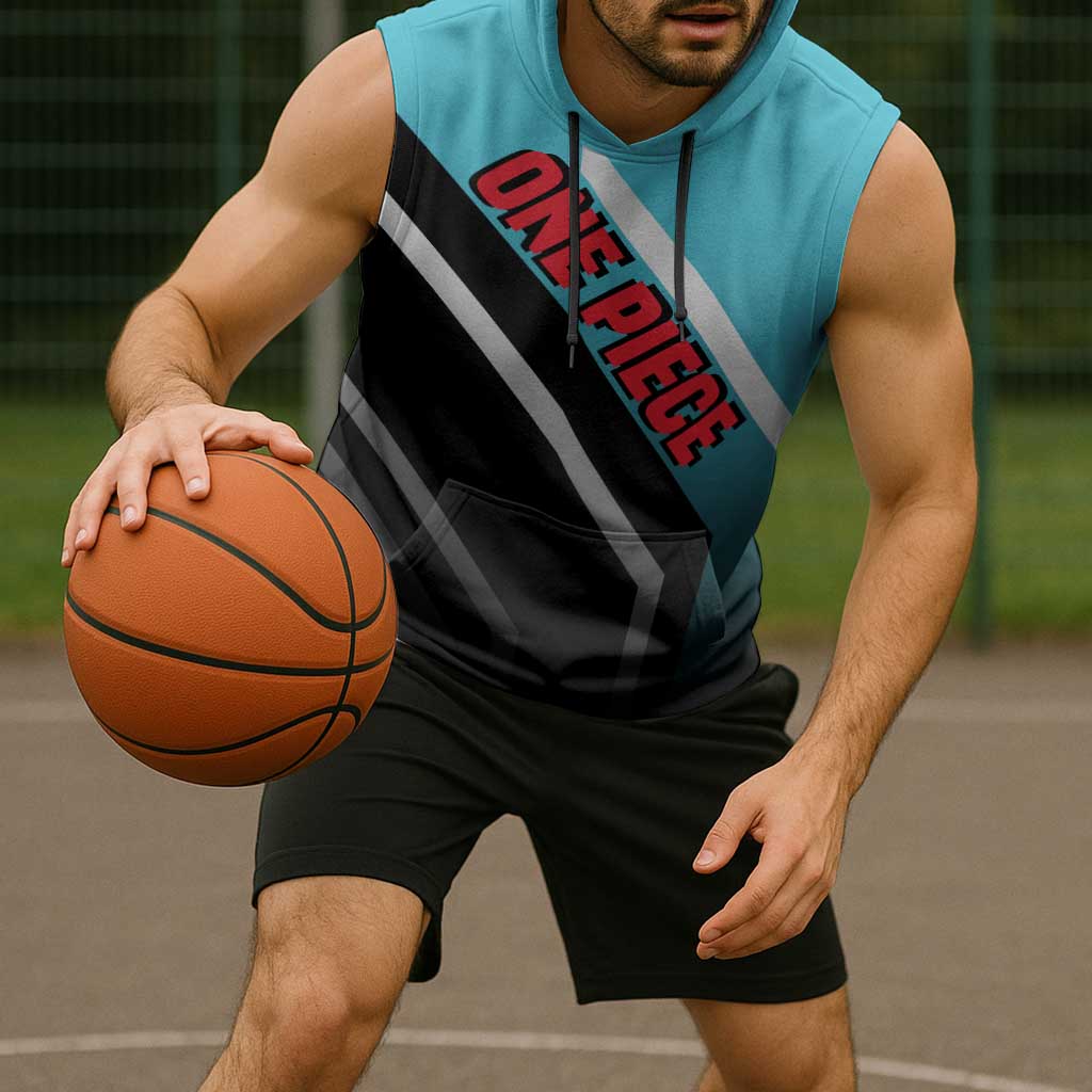 Yamato One Piece Sleeveless Hoodie with Fierce Battle Pose and Energetic Design - The Mazicc
