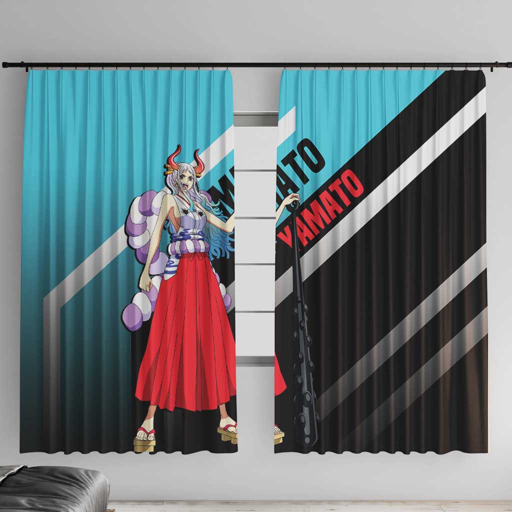 Yamato One Piece Window Curtain with Fierce Battle Pose and Energetic Design - The Mazicc