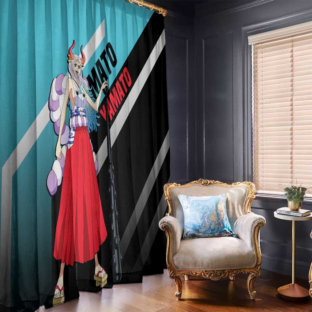 Yamato One Piece Window Curtain with Fierce Battle Pose and Energetic Design - The Mazicc