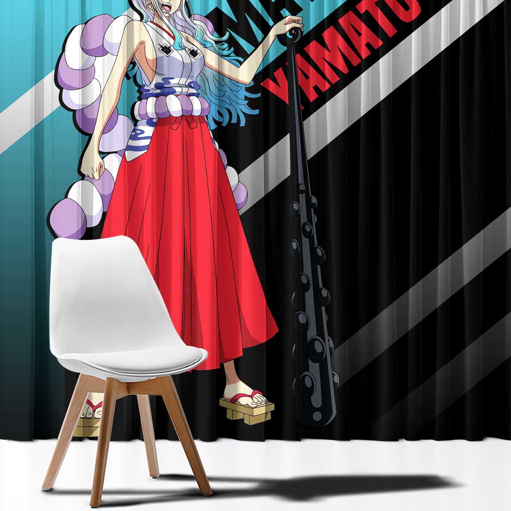 Yamato One Piece Window Curtain with Fierce Battle Pose and Energetic Design - The Mazicc