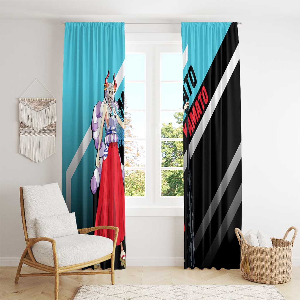 Yamato One Piece Window Curtain with Fierce Battle Pose and Energetic Design - The Mazicc