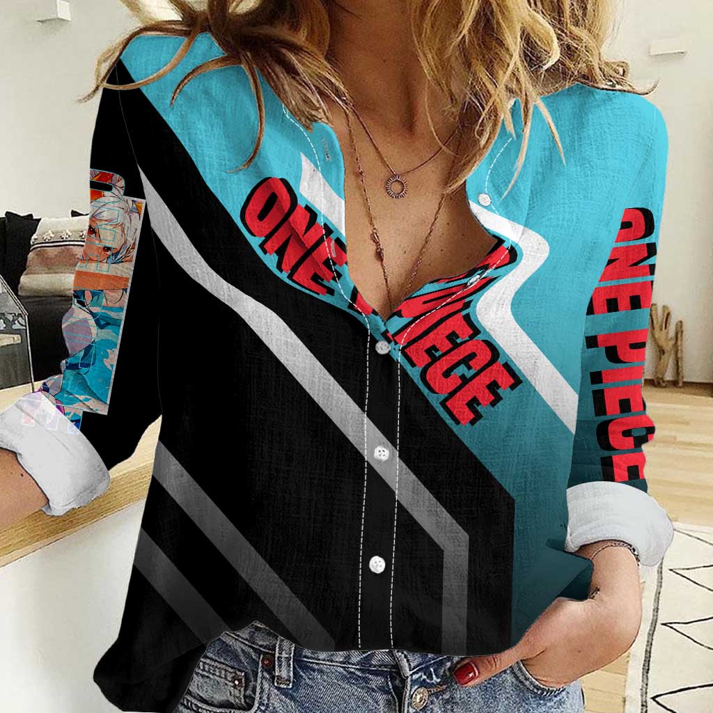 Yamato One Piece Women Casual Shirt with Fierce Battle Pose and Energetic Design - The Mazicc